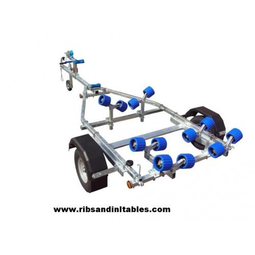 Brand new 350kg trailer for rib rigid inflatable, sailing, power boat. 24 months warranty inc VAT
