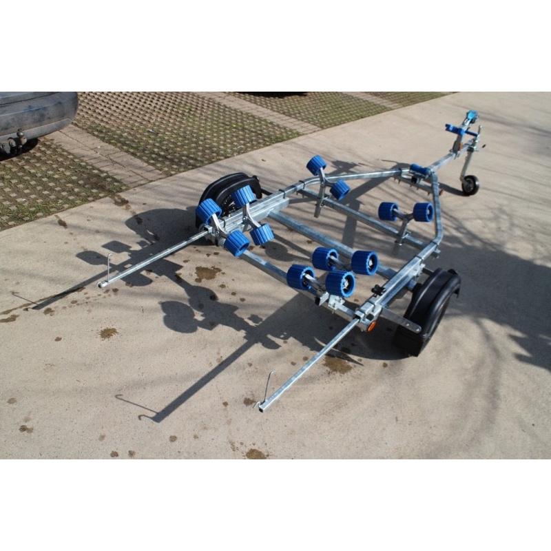 Brand new 350kg trailer for rib rigid inflatable, sailing, power boat. 24 months warranty inc VAT