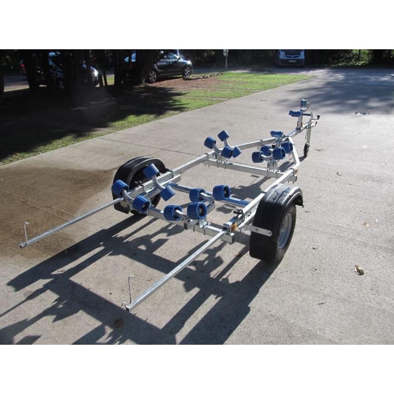 Brand new 500kg trailer for rib rigid inflatable, sailing, power boat. 24 months warranty inc VAT
