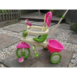 TRICYCLE, Smartrike Safari 4-in-1 Tricycle- Pink,Green and Cream (10-36 months), girls
