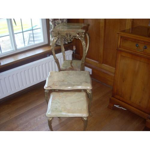 Onyx Pedestal and Nest of Tables