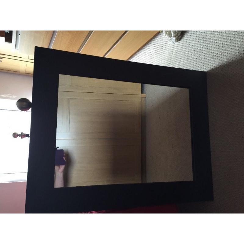 Brown leather effect mirror
