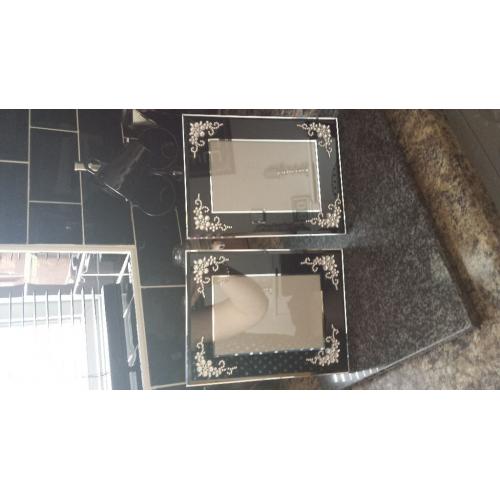 2 black dimonte photo frames