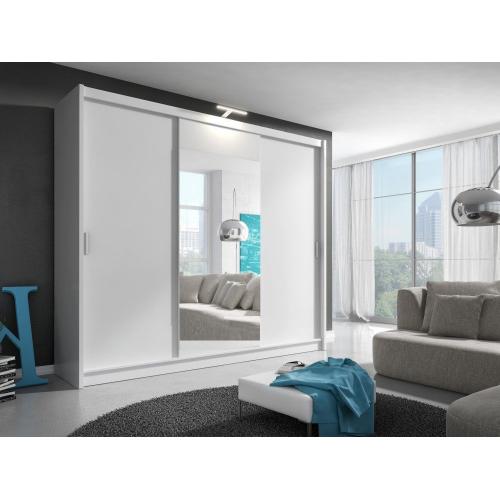 **7-DAY MONEY BACK GUARANTEE!** 3 Door Monaco Sliding Wardrobe Cupboard with Full Mirror