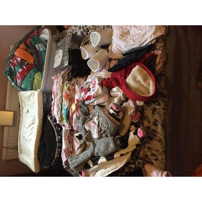 HUGE bundle of baby girls clothes snowsuits ect