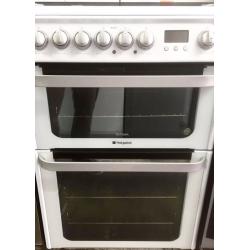 ++++HOTPOINT WHITE DUAL FUEL COOKER 60CM INCLUDES 6 MONTHS GUARANTEE