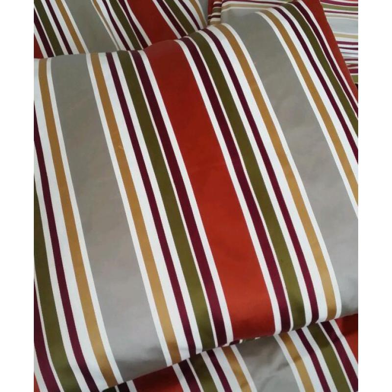 Pair of Excellent Quality Striped Curtains and match cushions