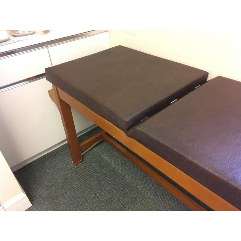 Brown Examination couch. Examination couch suitable for massage or other therapeutic use
