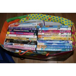 over 100 mixed dvds kids family action movies good for car boot at 30p each