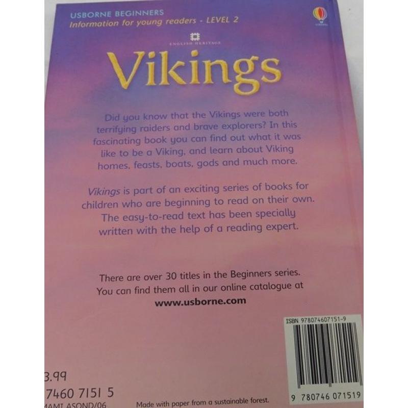 new UBORNE childs hardback VIKINGS book 4-8 years can send english hertiage