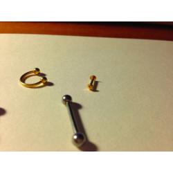 Various Gold and Titanium Piercing Jewellery (lip, nose, eyebrow, septum etc)