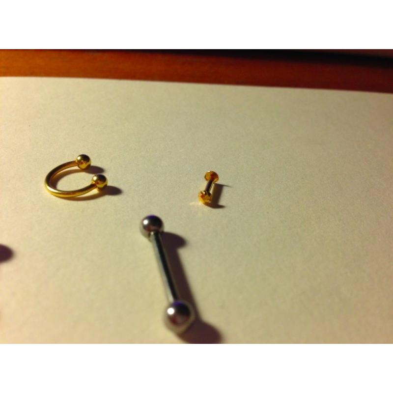 Various Gold and Titanium Piercing Jewellery (lip, nose, eyebrow, septum etc)