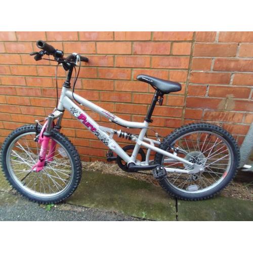 20IN PINK APOOLO BIKE WITH SUSPENTION