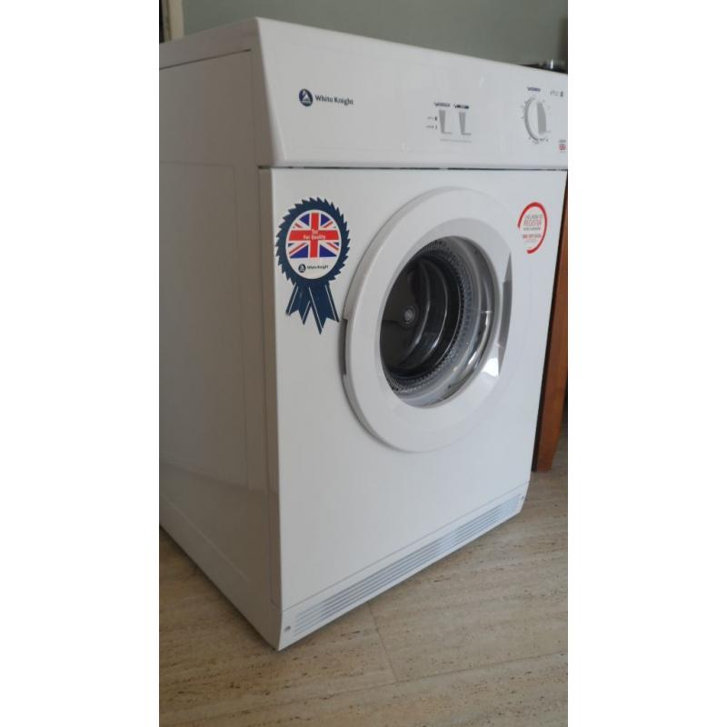 unused brand new large load tumble dryer with built in pull out venting kit
