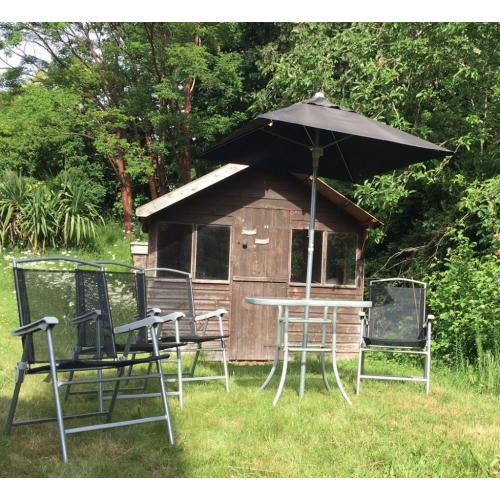 Garden Table with 4 Chairs and Parasol