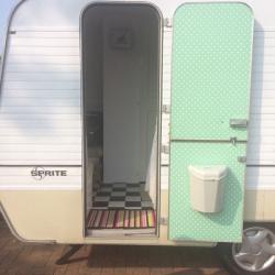 Vintage shabby chic light weight caravan