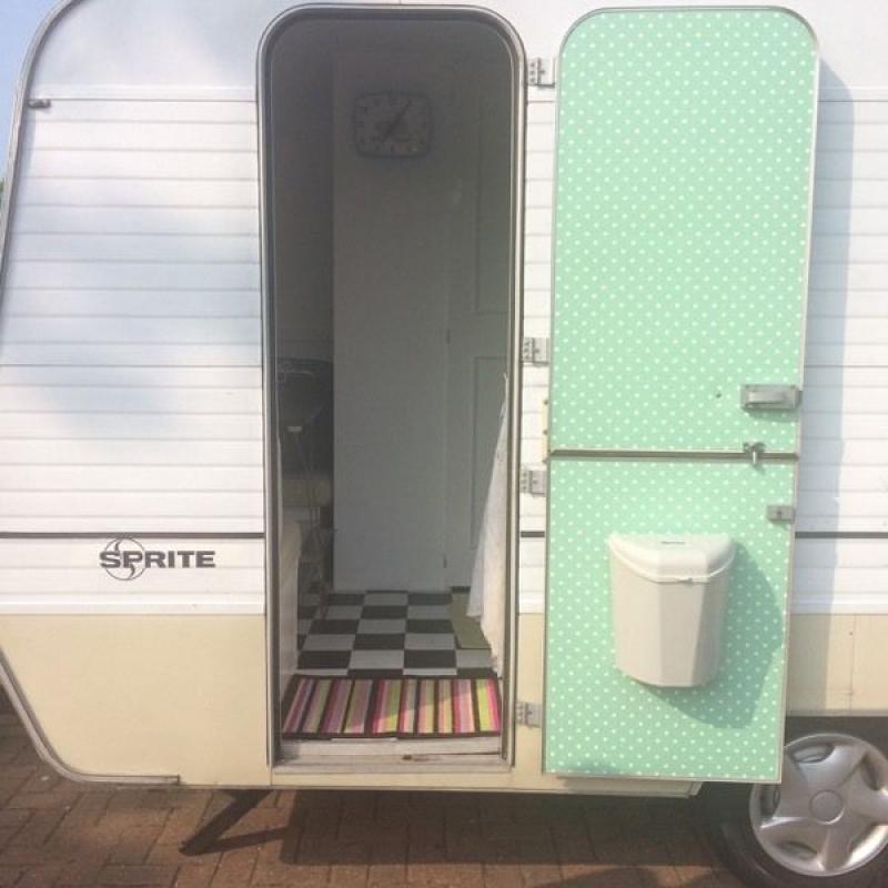 Vintage shabby chic light weight caravan