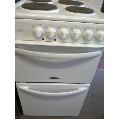 Tricity SE305W 50cm Wide Solid Hob Plate Single Oven (fan assisted) Cooker in White