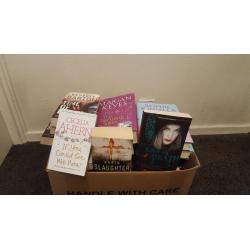 Large box of paperback and hardback books