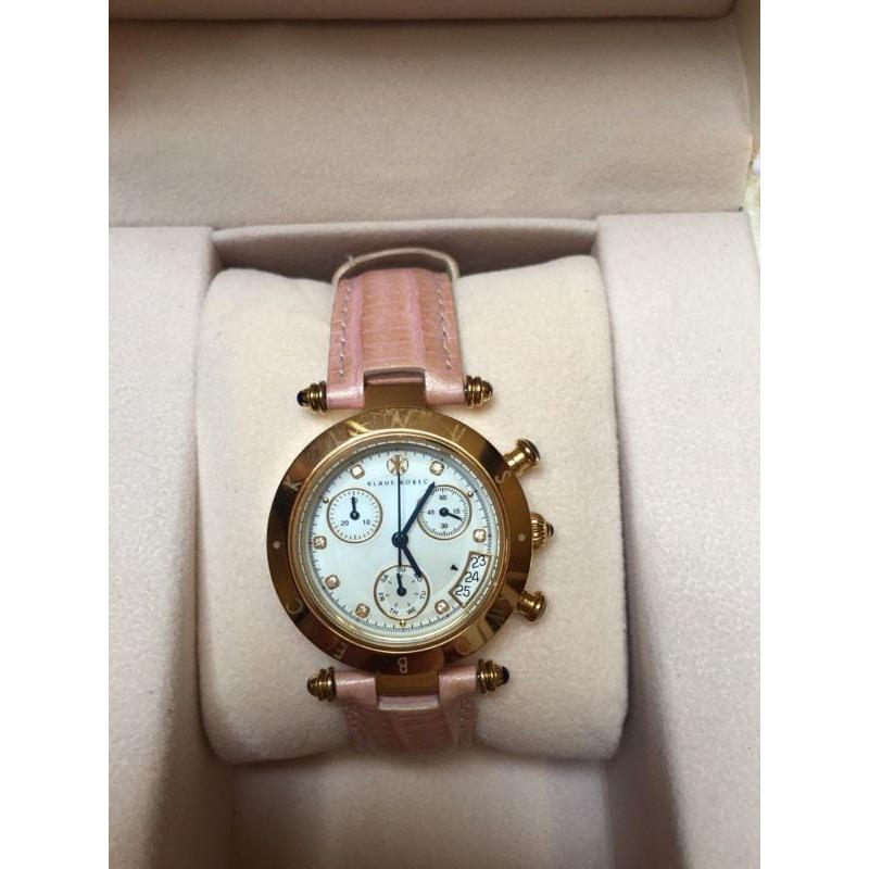 Ladies designer watch Klaus Kobec 18ct gold plated