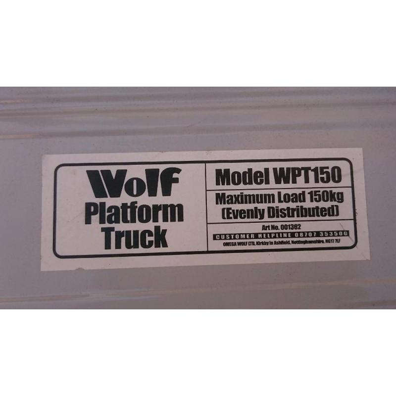 Wolf 150 kg platform truck. Never used