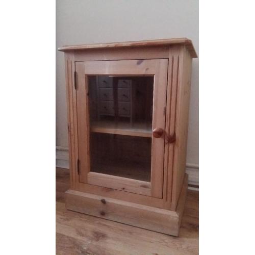 SOLID WOOD CABINET BEDSIDE TABLE
