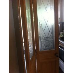 Bi folding pine wood door with handles reduced!less than half price