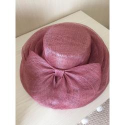Cerise pink wedding hat