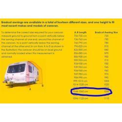 Our Fantastic Bradcot Classic Awning Size 1050 Complete - Ready to GO
