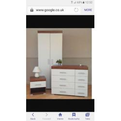 Wardrobe, Chest of Drawers and 2 Bedside Tables
