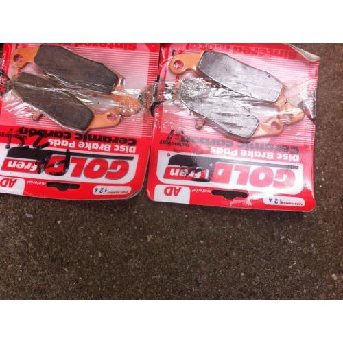 goldfren pads 2 sets for sv650 or gsxf600 code 124..
