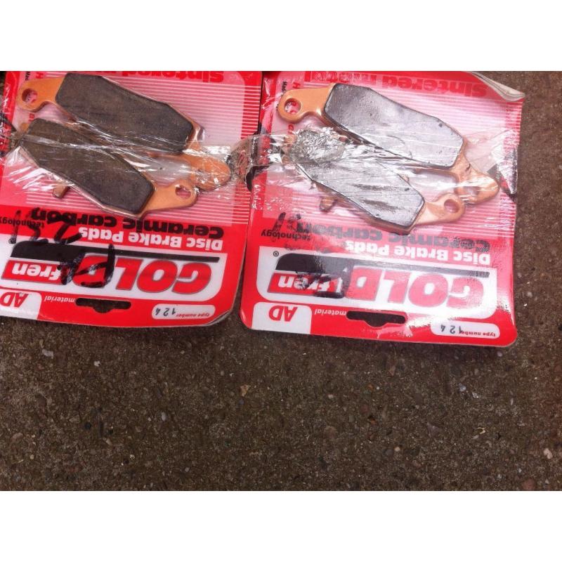 goldfren pads 2 sets for sv650 or gsxf600 code 124..