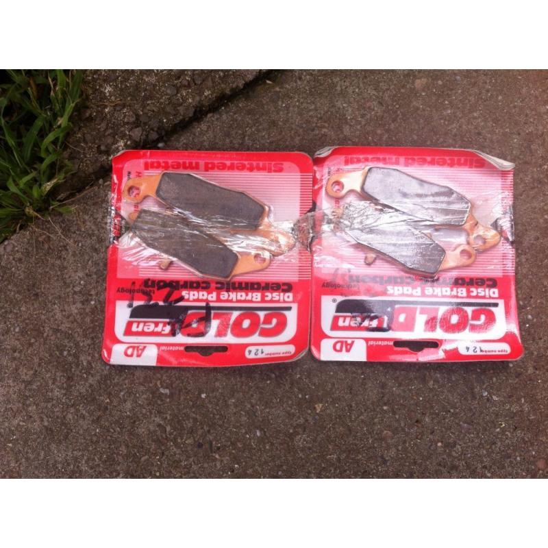 goldfren pads 2 sets for sv650 or gsxf600 code 124..