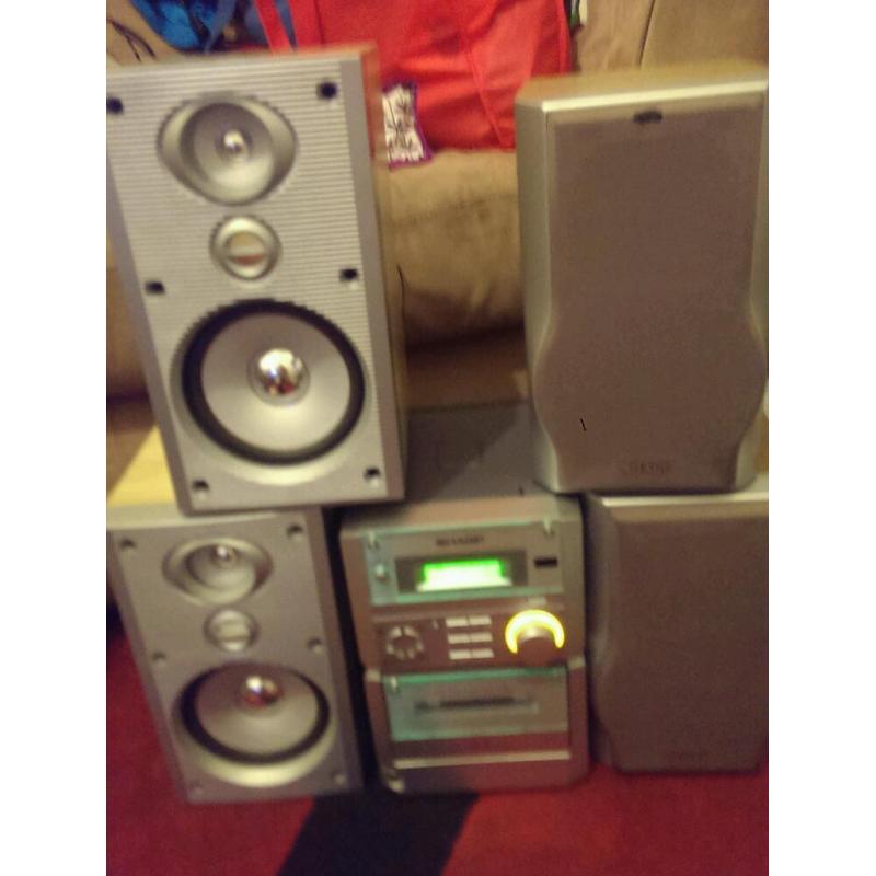 Sharp stereo and Phillips DVD player