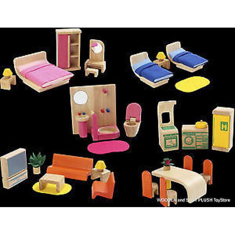 Brand New in Box Voila Furniture Set 2, Complete Set Of Wooden Doll's House Furniture