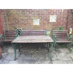 Heavy iron garden table set