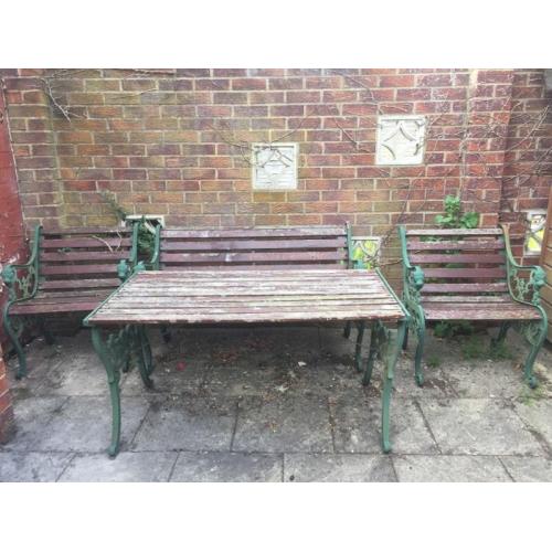 Heavy iron garden table set
