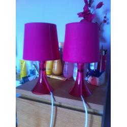Small bedroom lamps lovely cerise pink