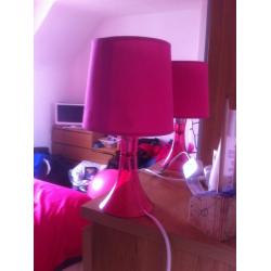 Small bedroom lamps lovely cerise pink