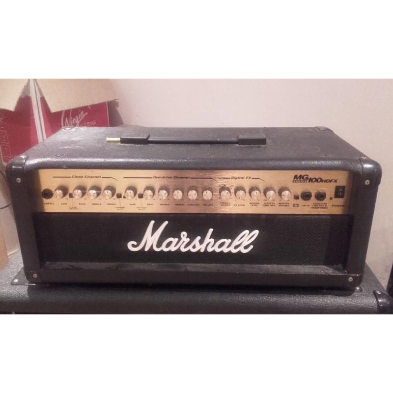 Marshall MG 100 HDFX head & JCM 1936 2x12 cab