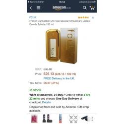 FCUK GOLD ANNIVERSARY EDITION 100ML BRAND NEW STILL SEALED