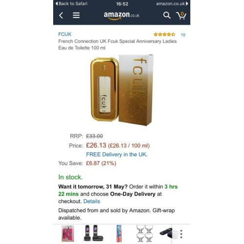 FCUK GOLD ANNIVERSARY EDITION 100ML BRAND NEW STILL SEALED