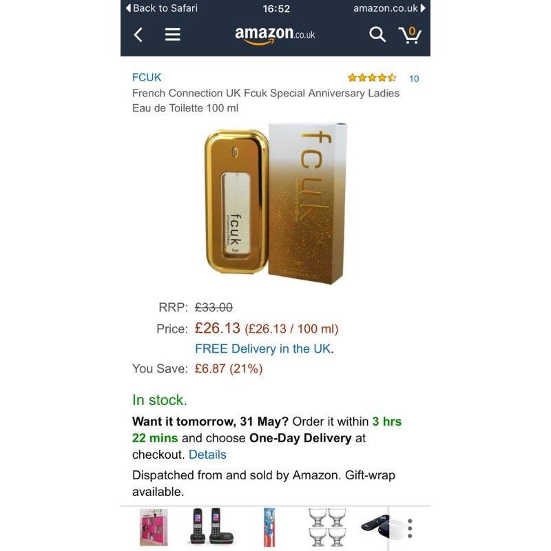 FCUK GOLD ANNIVERSARY EDITION 100ML BRAND NEW STILL SEALED