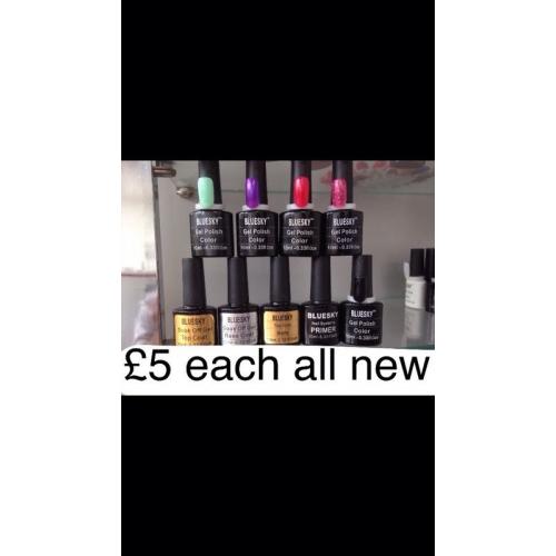 Brand new bottles of BLUESKY gel nail polishes