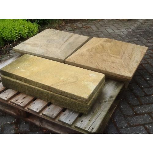 3 flat sandstone copings