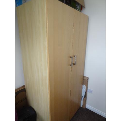 Solid Ikea PAX wardrobe - oak effect