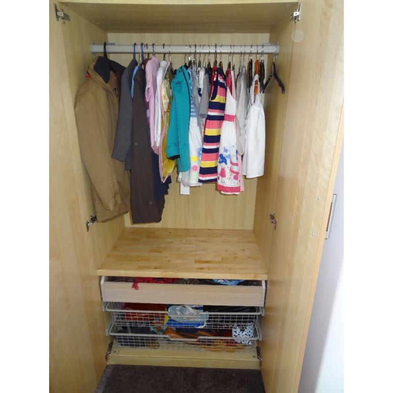 Solid Ikea PAX wardrobe - oak effect