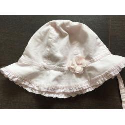 X 2 Baby girls pink flower sun hat