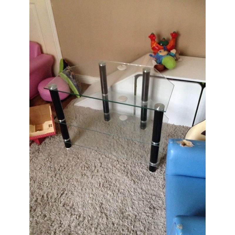 Glass tv unit stand