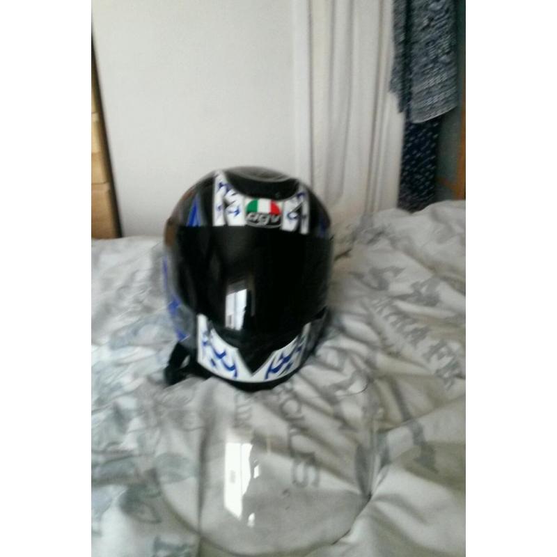 Agv helmet (not shoei shark arai rst) with black and clear visors